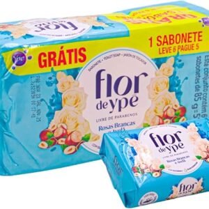 Sabonete Flor de Ypê 85g Rosas Brancas e Avelã – Fardo com 6 Unidades