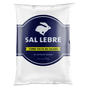 Sal Lebre Refinado 1kg – Fardo com 10 Unidades